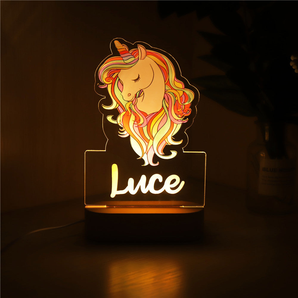 Personalized Bedroom Boys Girls Animal Mood Lighting Closed Unicorn