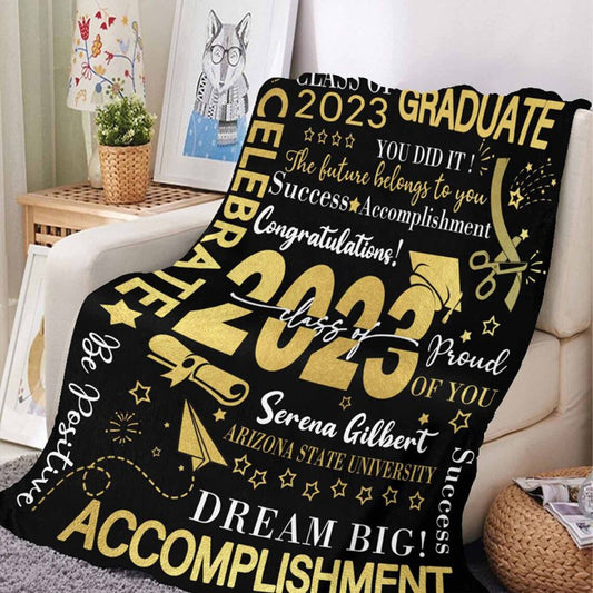 Personalized Graduation Blanket Multicolors