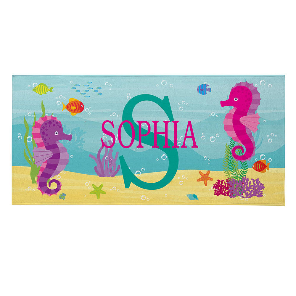 Personalized Kids Microfiber Beach Towel Sea World