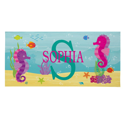 Personalized Kids Microfiber Beach Towel Sea World