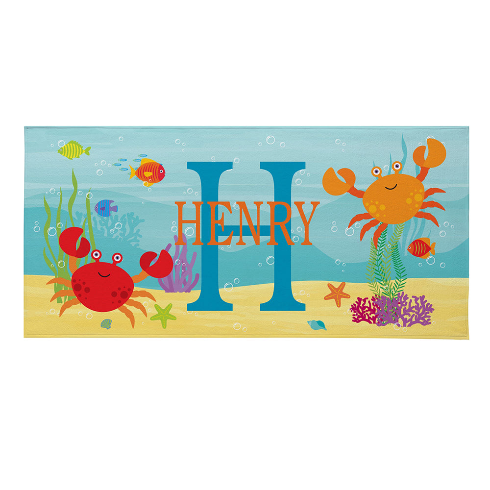 Personalized Kids Microfiber Beach Towel Sea World