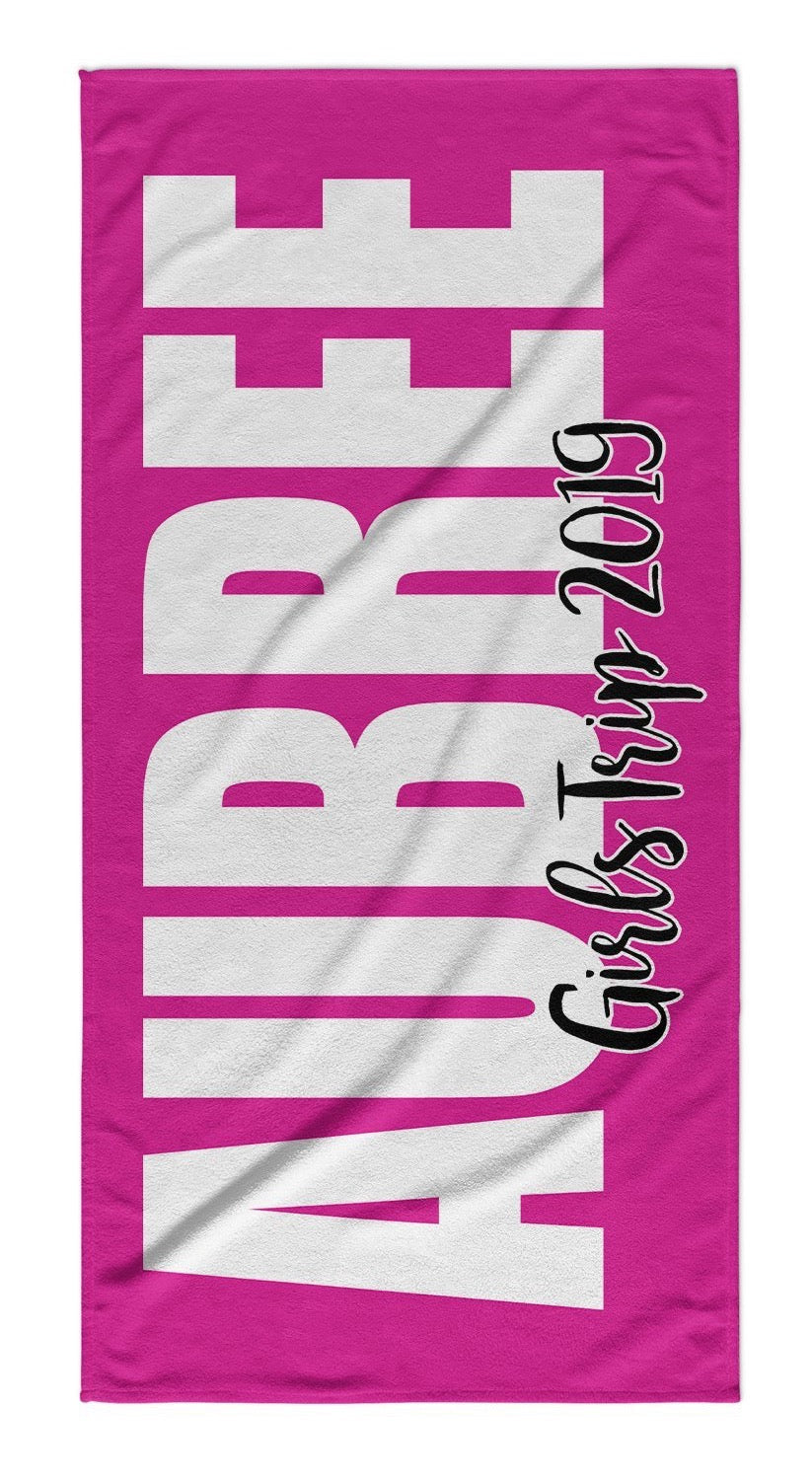 Personalized Beach Towel Solid Bolds With Message