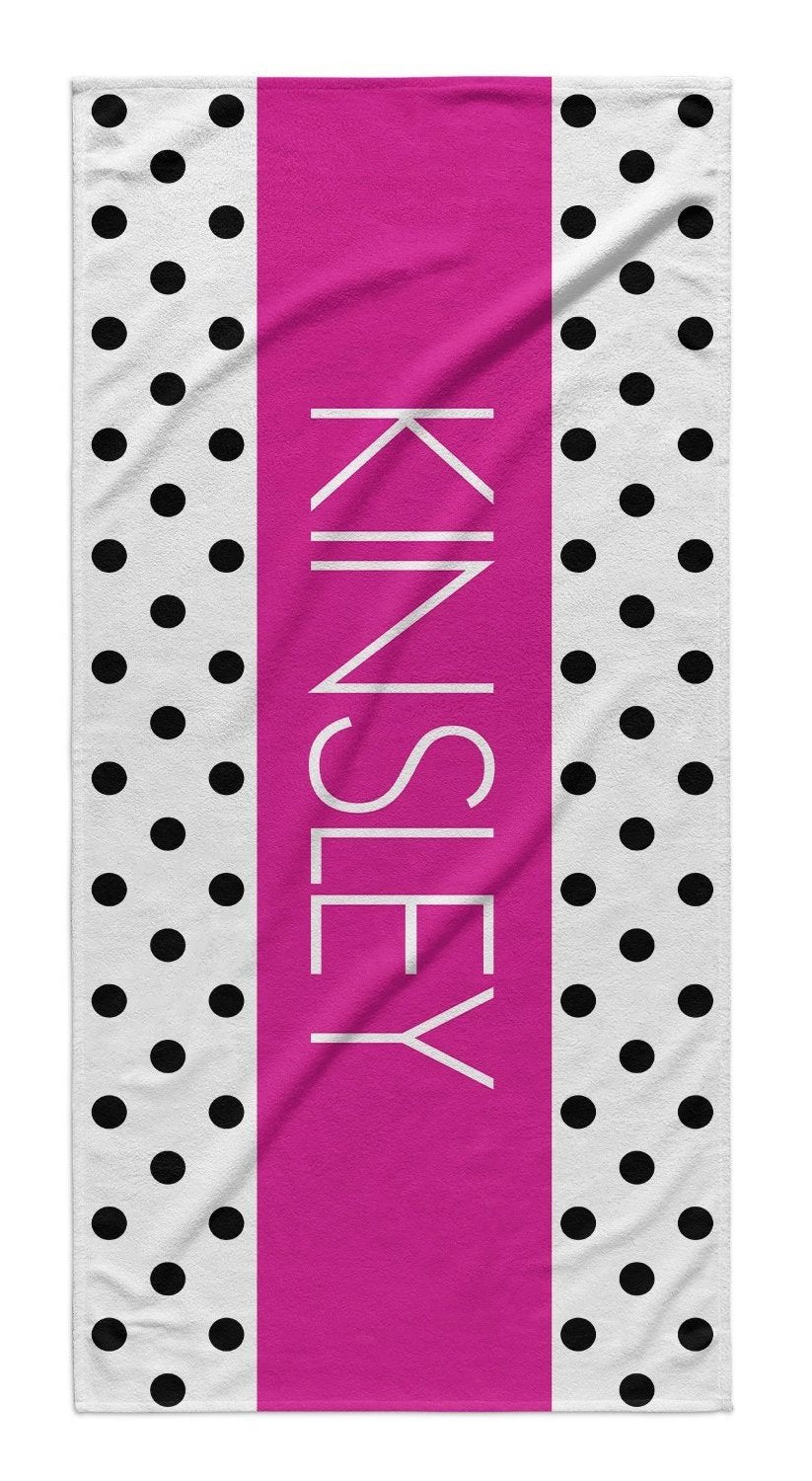 Personalized Beach Towel Polka Dot