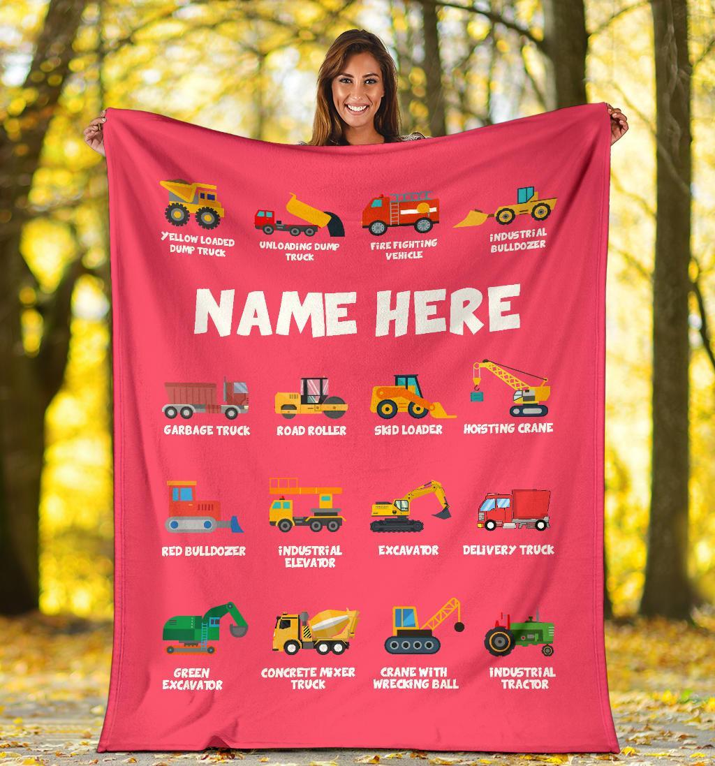 Personalized Corner-Dump Truck Bulldozer Blanket Blanket |112201