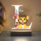 Personalized Bedroom Boys Girls Animal Mood Lighting With Initial