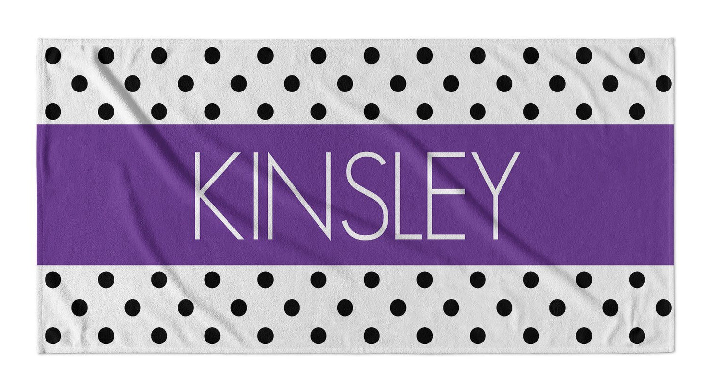 Personalized Beach Towel Polka Dot