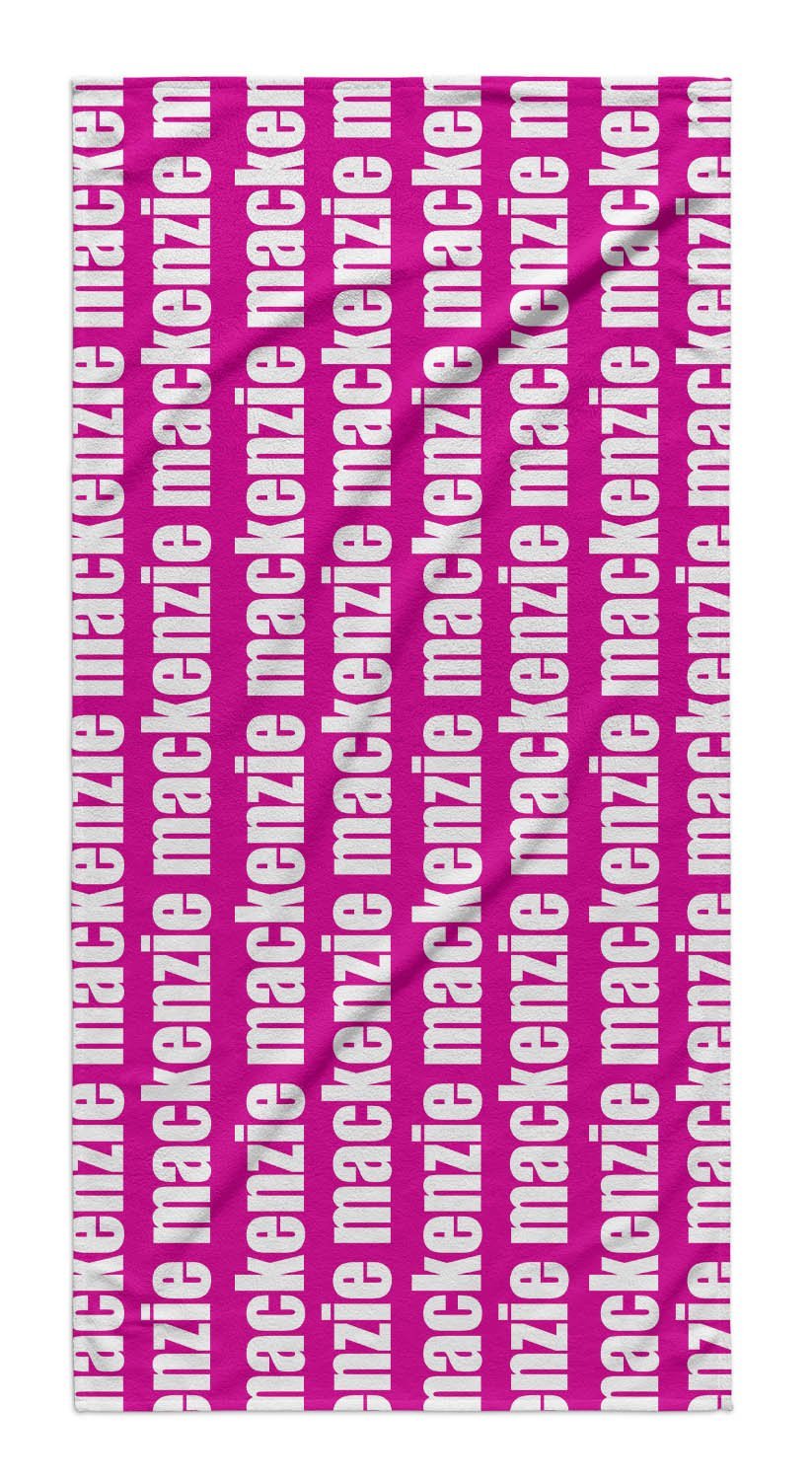 Personalized Beach Towel Name Repeat