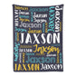 Personalized Cute Name Word Art Multi Colors Fleece Blanket