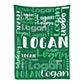 Personalized Cute Name Word Art Multi Colors Fleece Blanket