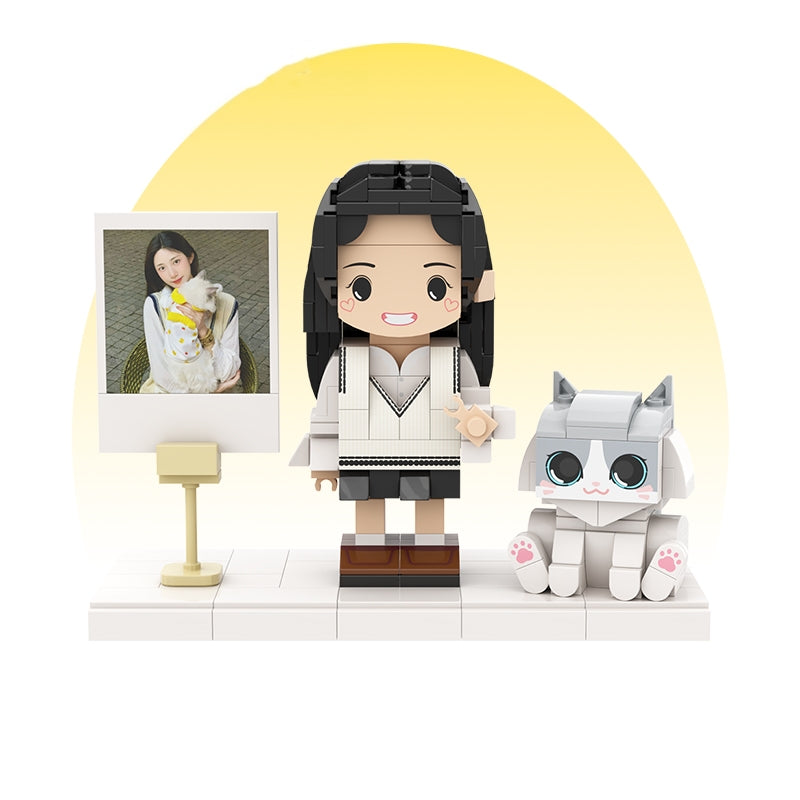 Customized Single Standing Figure and Pet Building Block Figure: Cat Plush