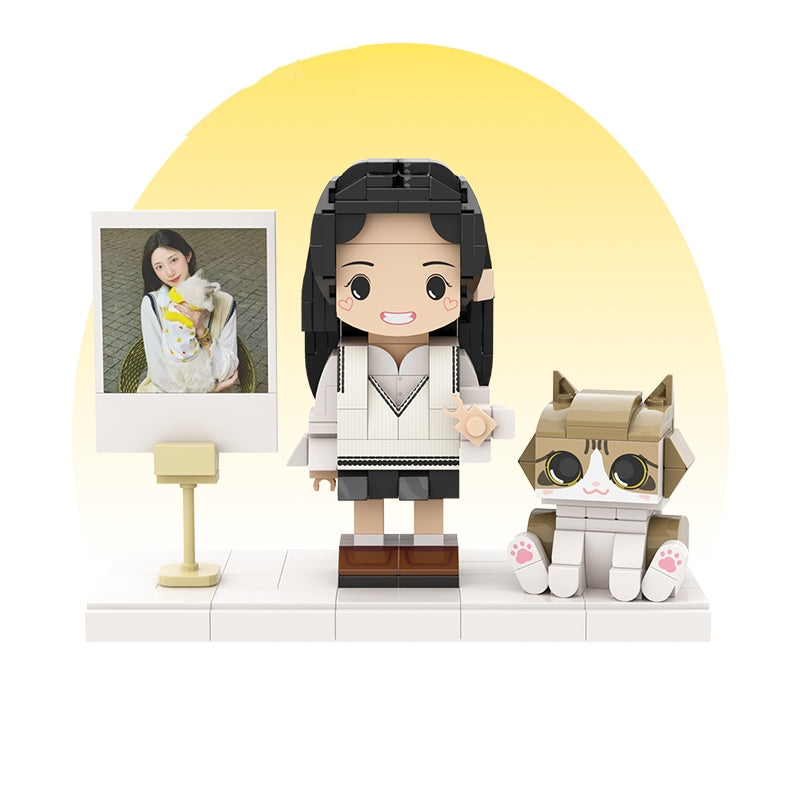 Customized Single Standing Figure and Pet Building Block Figure: Tiger Cat