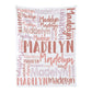 Personalized Cute Name Word Art Multi Colors Fleece Blanket