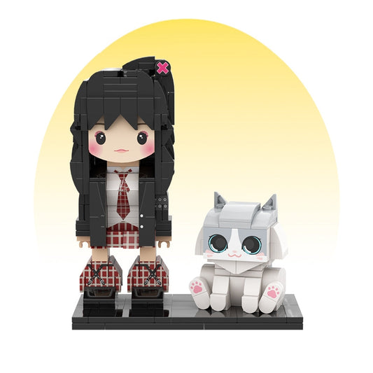 Customized Single Standing Figure and Pet Building Block Figure: Cat Plush