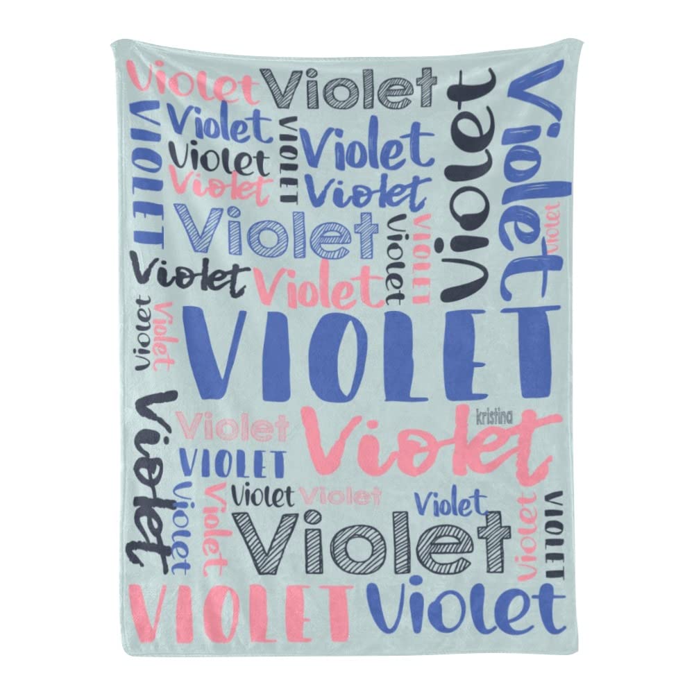 Personalized Cute Name Word Art Multi Colors Fleece Blanket