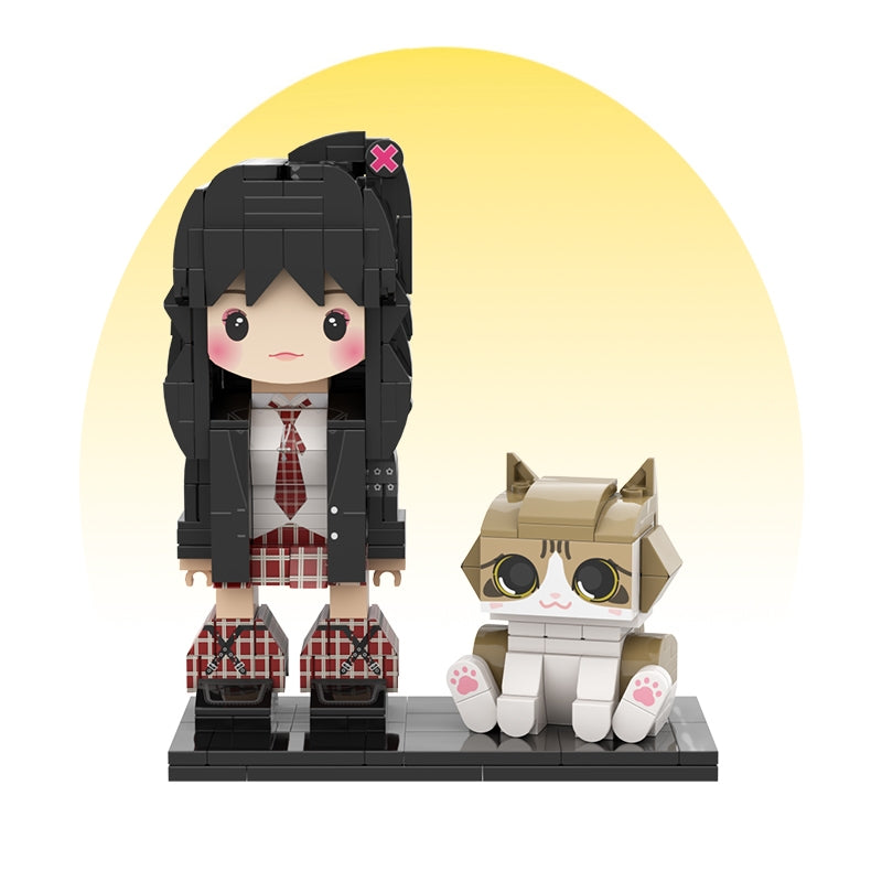 Customized Single Standing Figure and Pet Building Block Figure: Tiger Cat