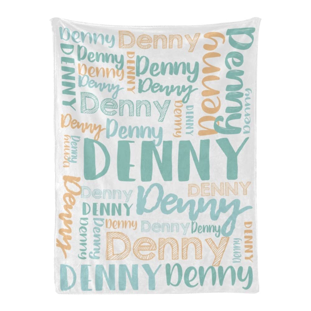Personalized Cute Name Word Art Multi Colors Fleece Blanket