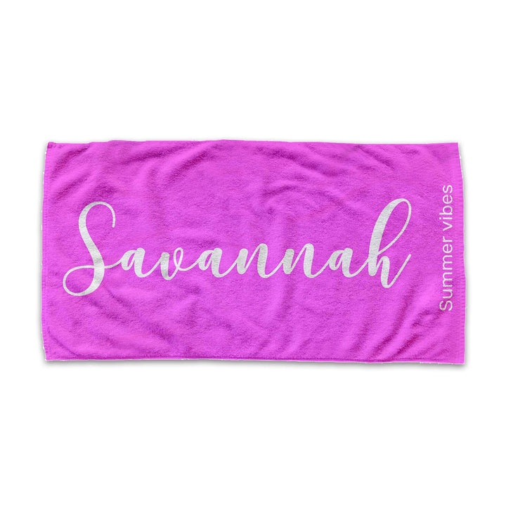 Personalized Beach Towel Simple Color With Quote