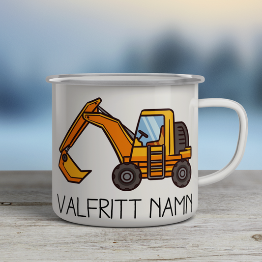 Personalized Enamel Mug Excavator Multi Colors Rim
