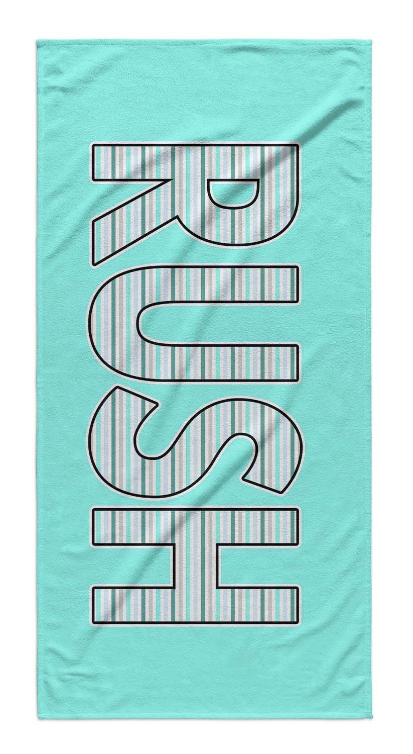Personalized Beach Towel Striped Letters