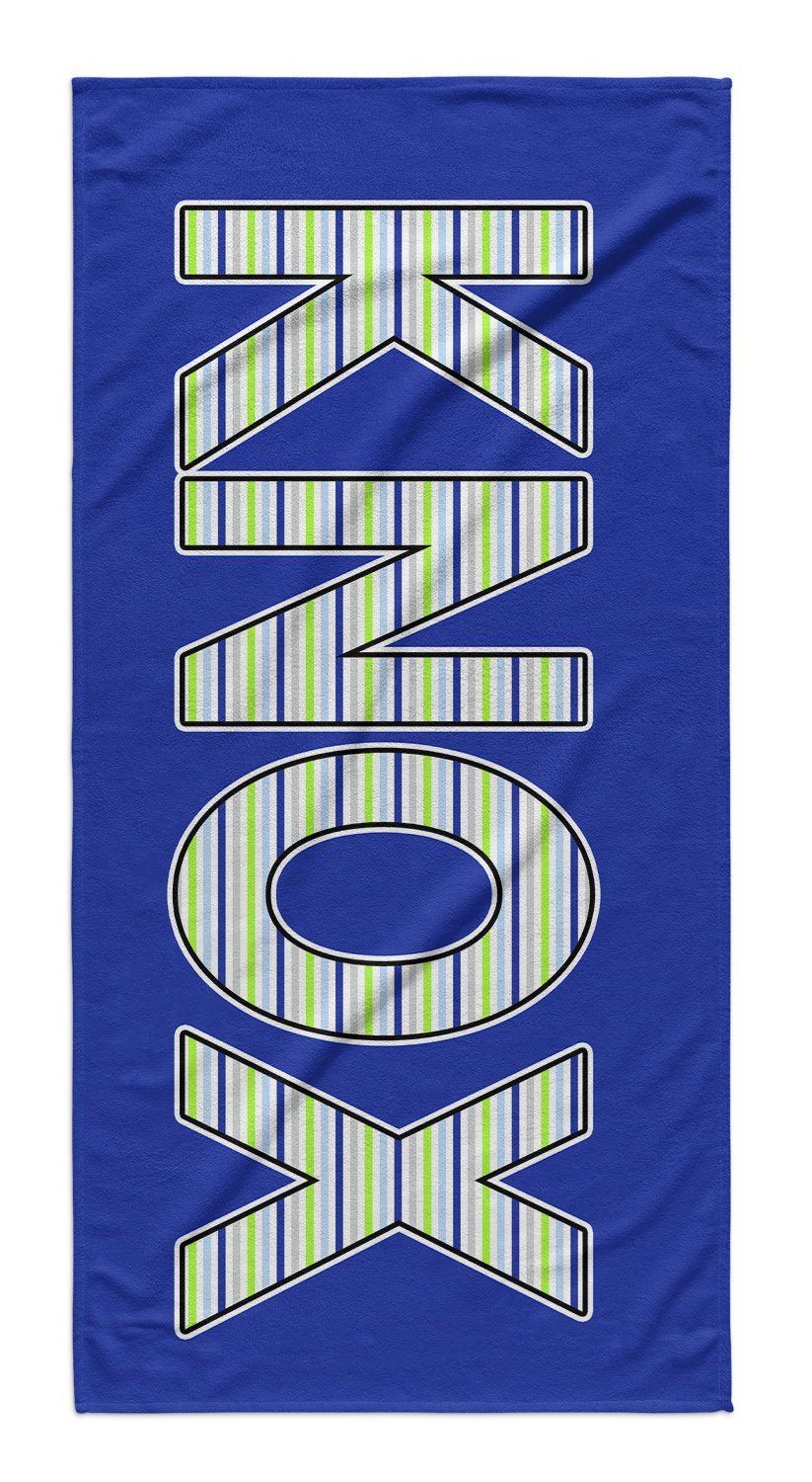Personalized Beach Towel Striped Letters