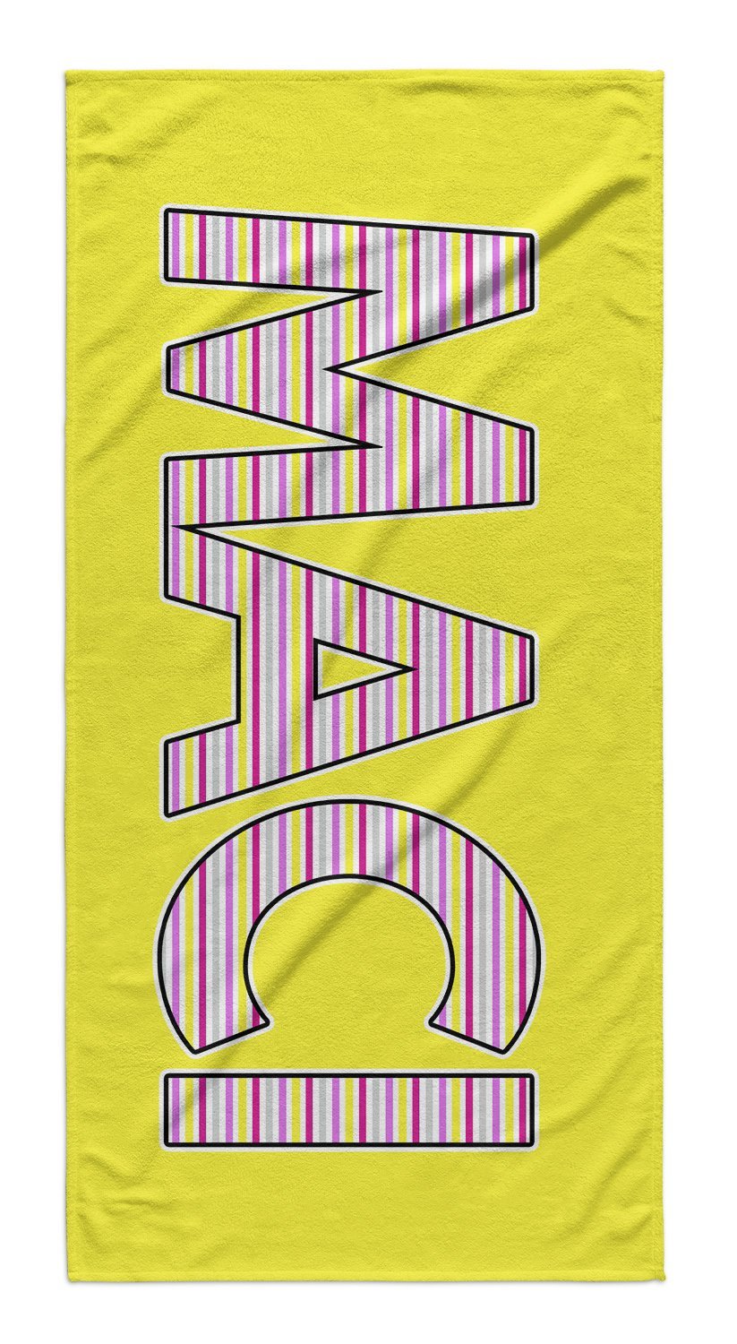 Personalized Beach Towel Striped Letters