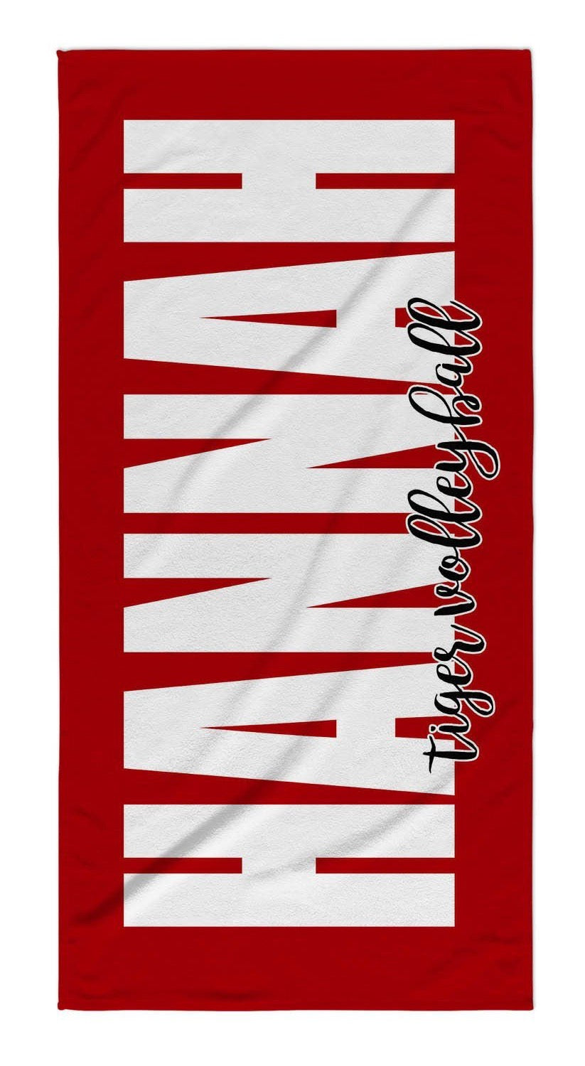 Personalized Beach Towel Solid Bolds With Message
