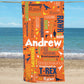 Personalized Dinosaur Word Art Beach Towel