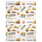 Personalized Minky Swaddle Blanket Name Construction Theme White