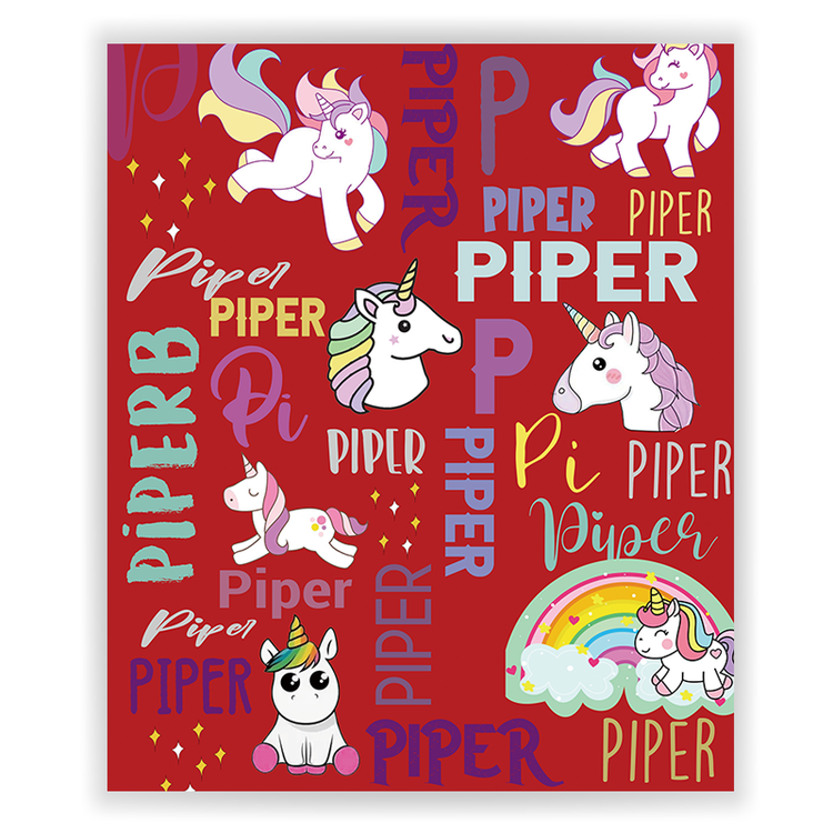 Custom Multi Unicorns Name Blankets With Initial