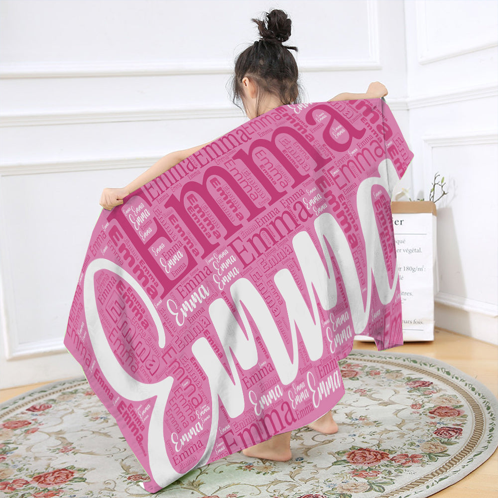 Personalized Microfiber Bath Beach Towel Name Word-art