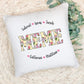 Personalized Blessed Mom Grandma Nana Name Pillow With Pink Flower