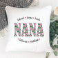 Personalized Blessed Mom Grandma Nana Gigi Name Pillow With Blossoms
