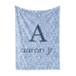 Personalized Fleece Swaddle Bedding Blanket Blue