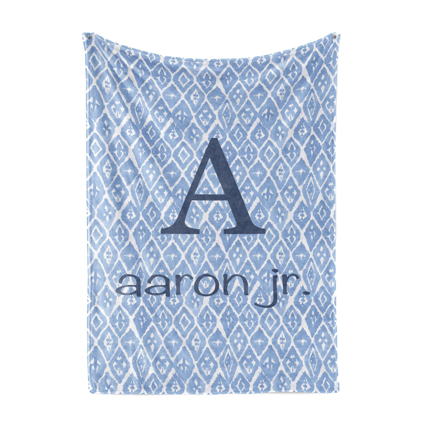 Personalized Fleece Swaddle Bedding Blanket Blue