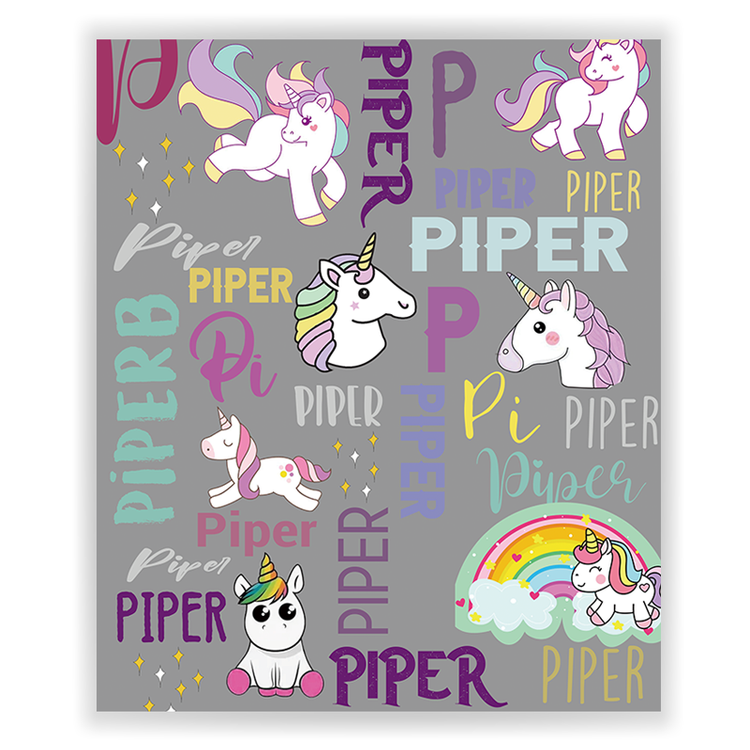 Custom Multi Unicorns Name Blankets With Initial