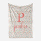 Personalized Fleece Swaddle Bedding Blanket Rose Flower