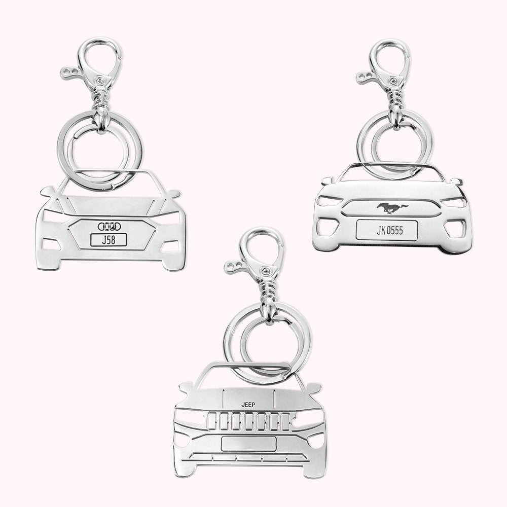 Personalised Car Keychain in Any Model with Number Plate Info