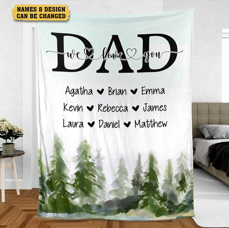 Personalized  Fathers Day Blanket Forest Water Color