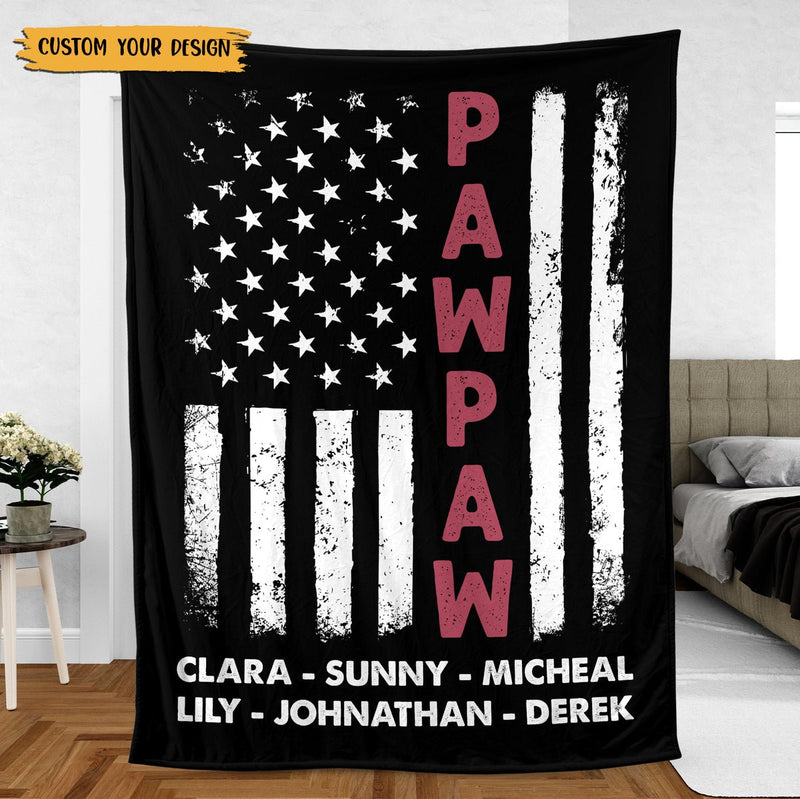 Personalized  Fathers Day Blanket Stars