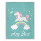 Custom Cute Closed Eyes Unicorn Blanket With Name Rainbow