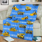 Custom Name Fleece Construction Blanket I22 - Trucks, Excavatros, Tractor, Tools Car For Kids