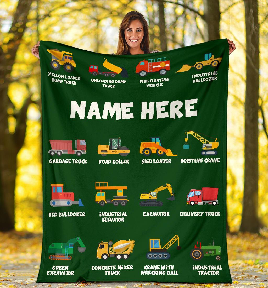 Personalized Corner-Dump Truck Bulldozer Blanket Blanket |112201