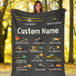 Custom Name Fleece Construction Blanket I23 - trucks, planes, excavators, tractor for kids