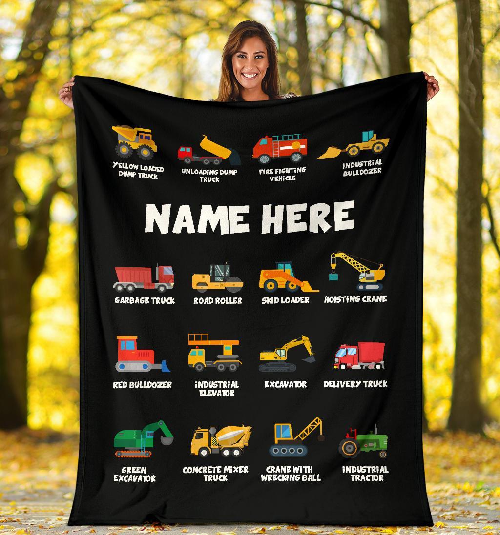 Personalized Corner-Dump Truck Bulldozer Blanket Blanket |112201