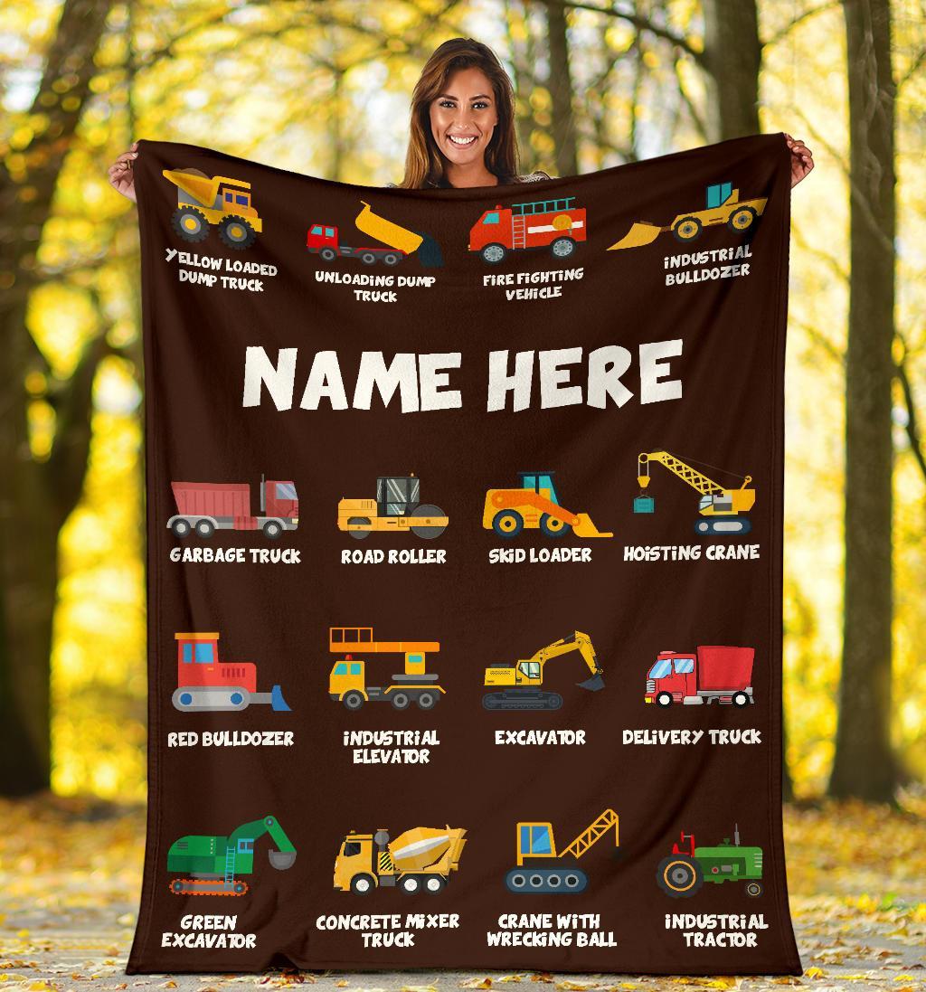 Personalized Corner-Dump Truck Bulldozer Blanket Blanket |112201