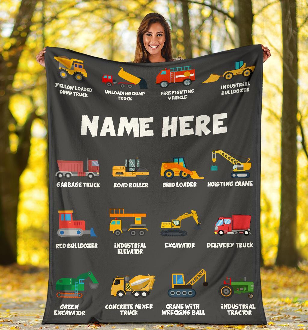 Personalized Corner-Dump Truck Bulldozer Blanket Blanket |112201