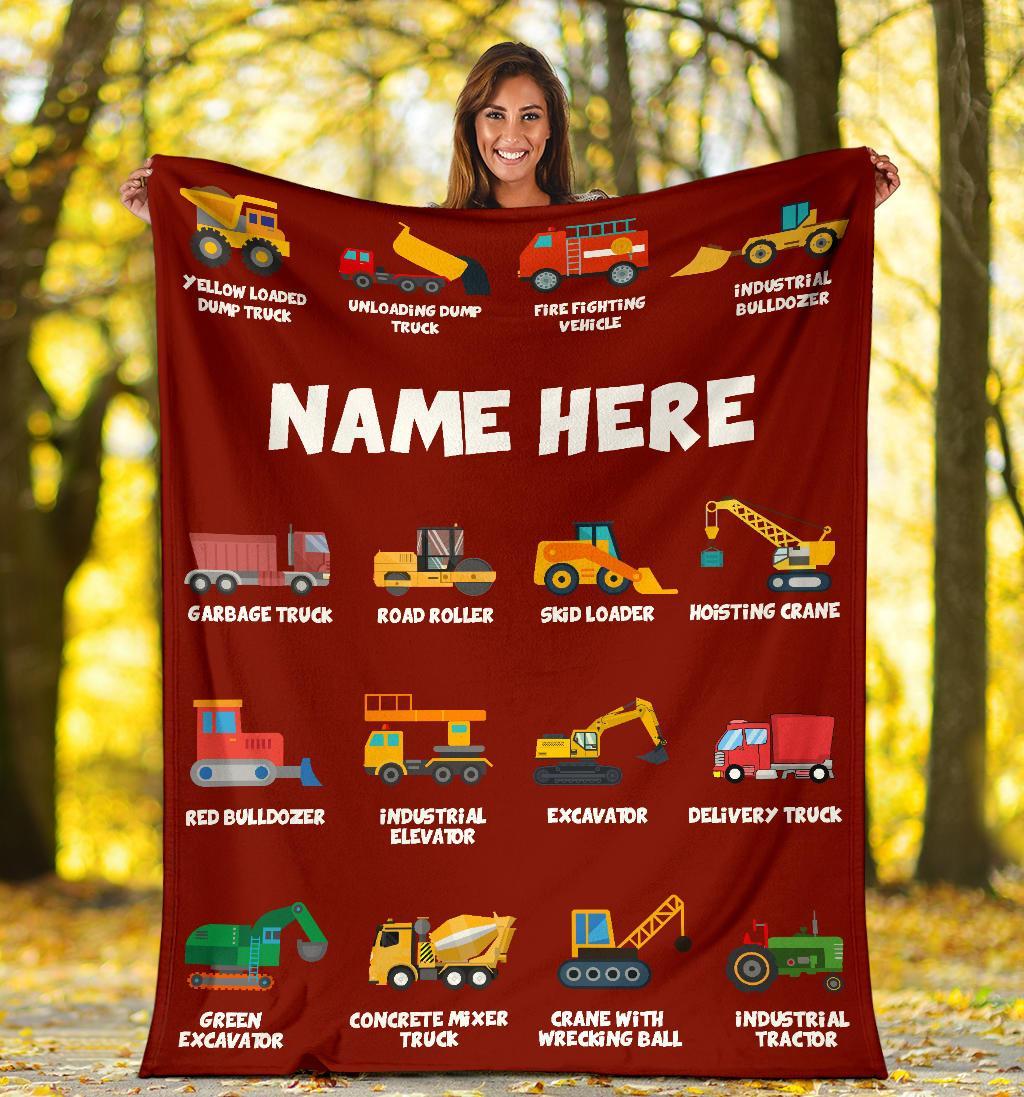 Personalized Corner-Dump Truck Bulldozer Blanket Blanket |112201