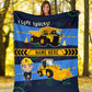 Custom Name Fleece Cartoon Blanket I03 - Truck