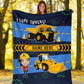 Custom Name Fleece Cartoon Blanket I03 - Truck