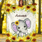 Personalized Minky Blanket Blanket With Name Elephant